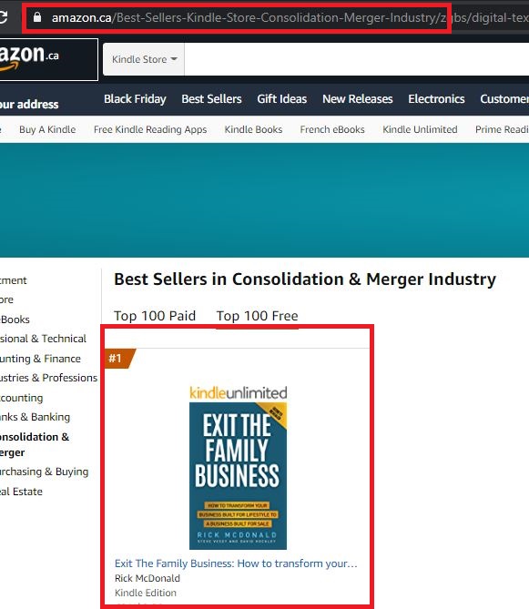#1 Amazon Best Seller Canda