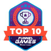 Top 10 Funnel Games badge from ClickFunnels