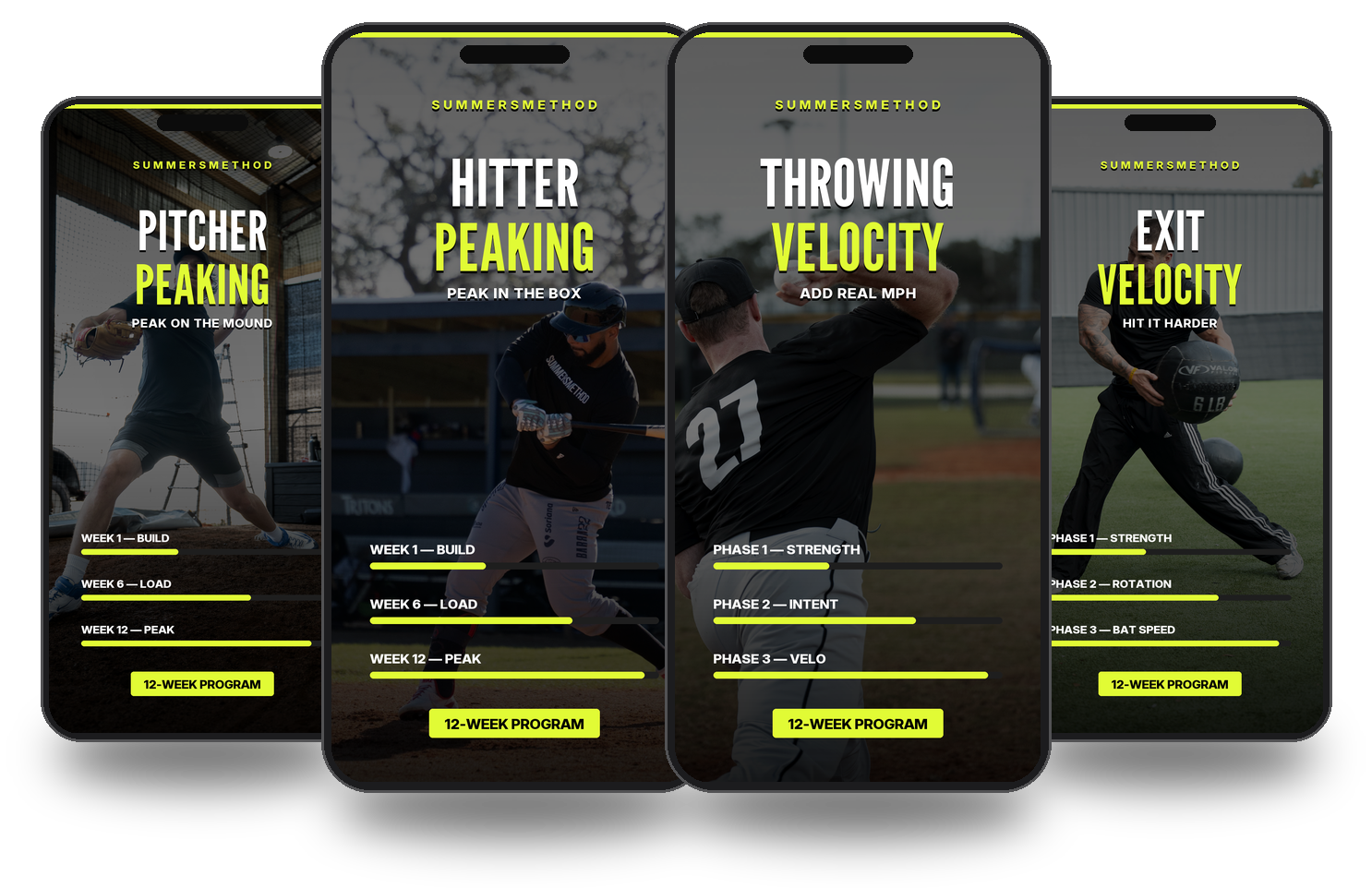 The 12 Week Peaking System — four programs in the SummersMethod training app