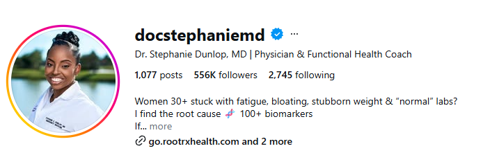 Dr. Stephanie Dunlop proof screenshot