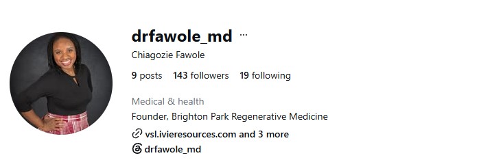 Dr. Chiagozie Fawole proof screenshot