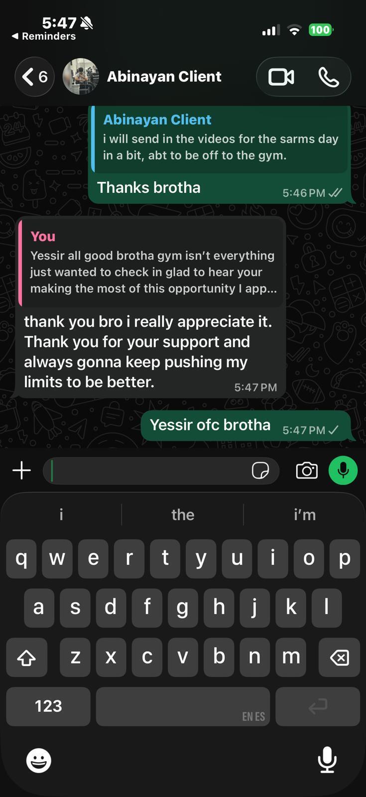 Client message