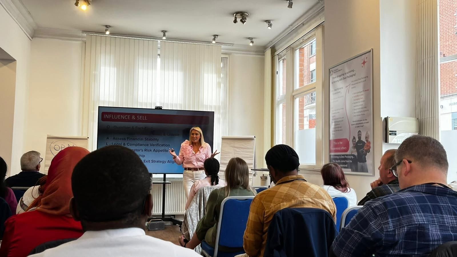 Katy teaching delegates during a Property Success Alliance training day