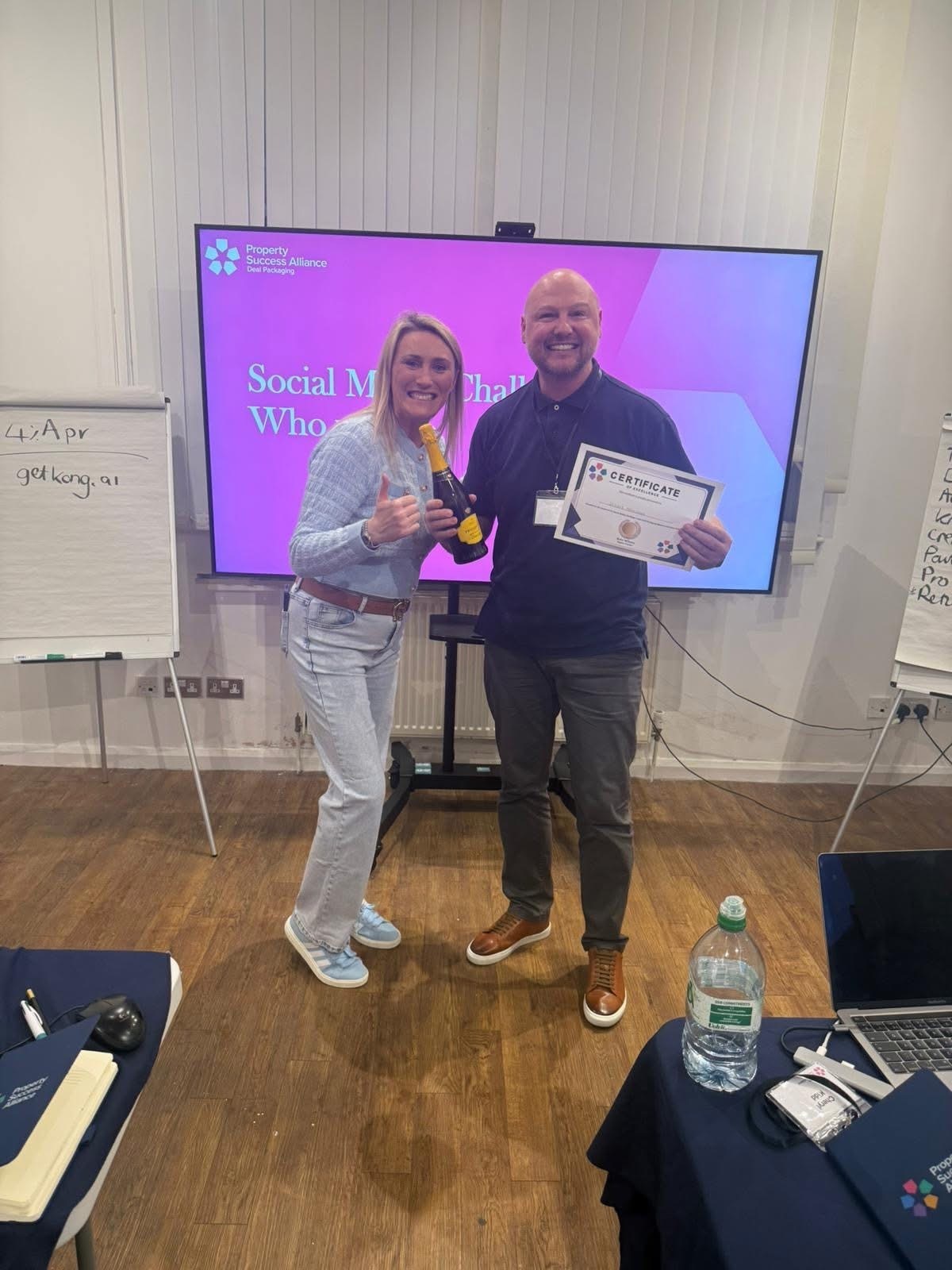 Certificate presentation at a training session