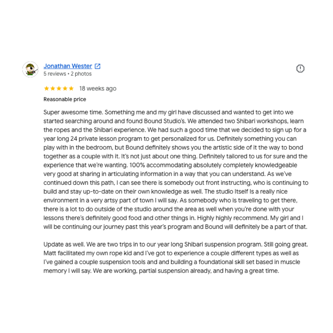 Original Google review from Jonathan W.
