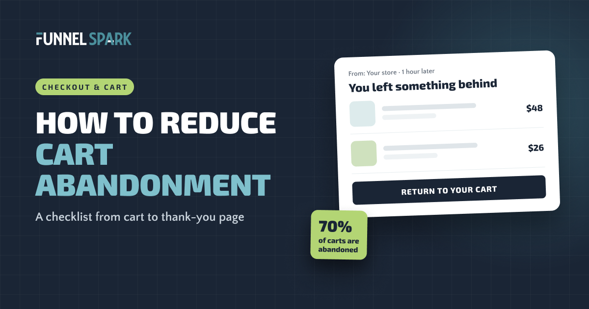 An abandoned cart email that says You left something behind, with a Return to your cart button