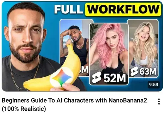 Dan Ko video: Beginners Guide To AI Characters with NanoBanana2 (100% Realistic)