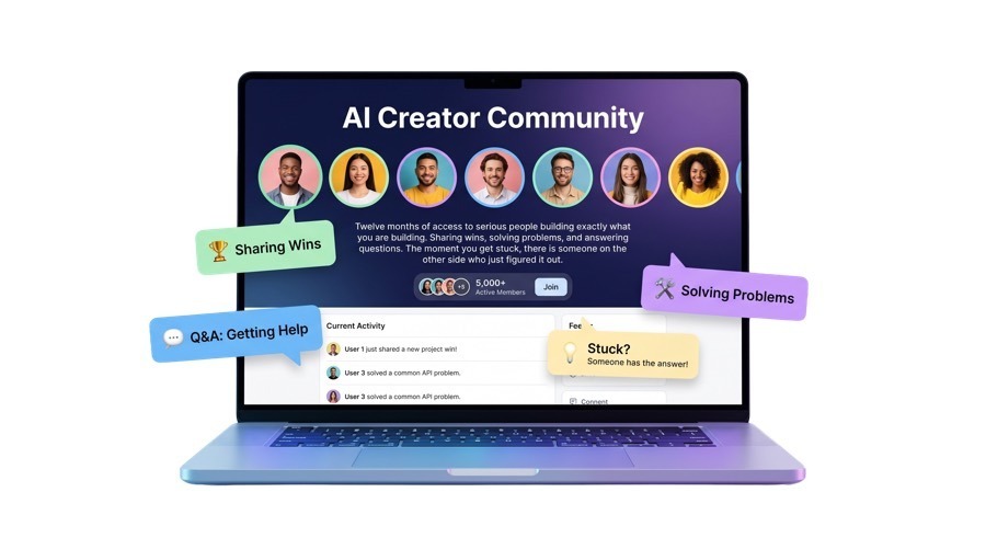 The AI Creator Community — 5,000+ active members sharing wins and solving problems