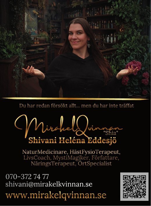 Visitkort för Mirakel Qvinnan, designat av DesignWerket