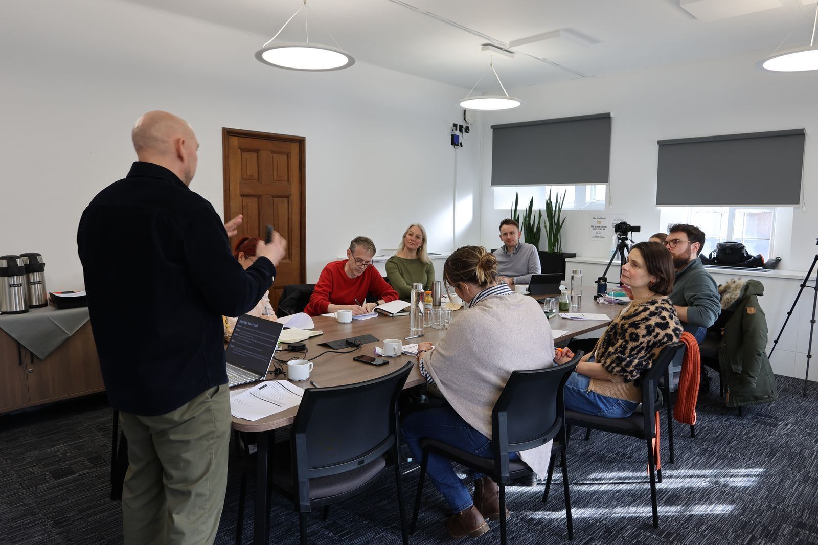 Dan Hodgson teaching a full room at an Urban Spark sales workshop in York