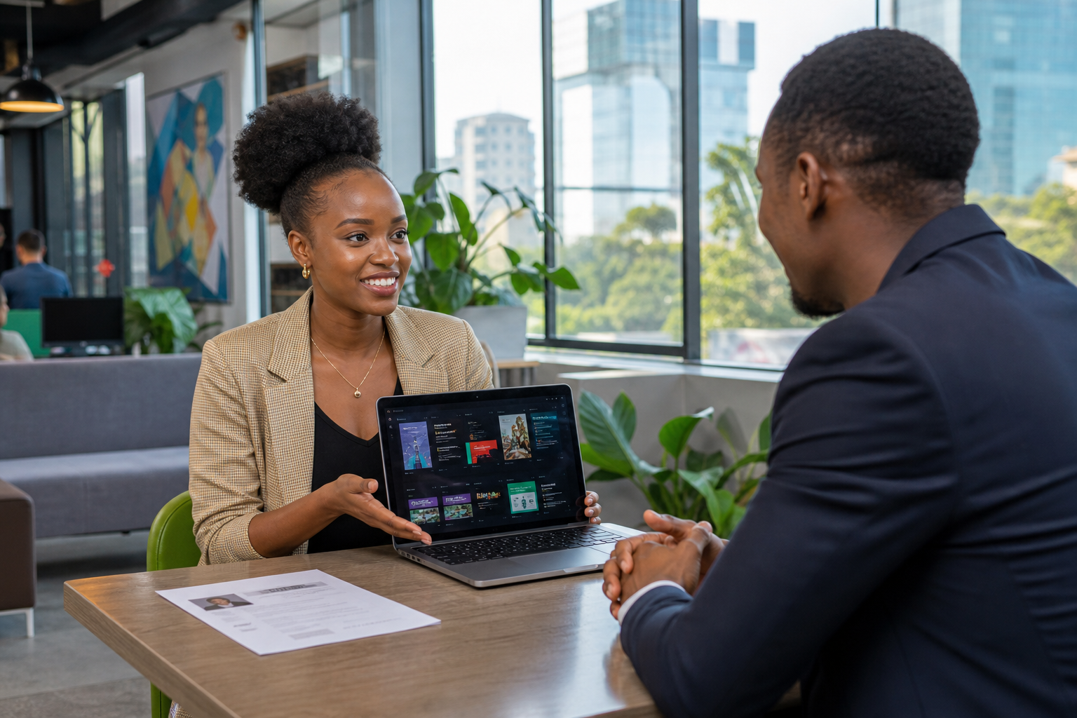 A graduate in a job interview