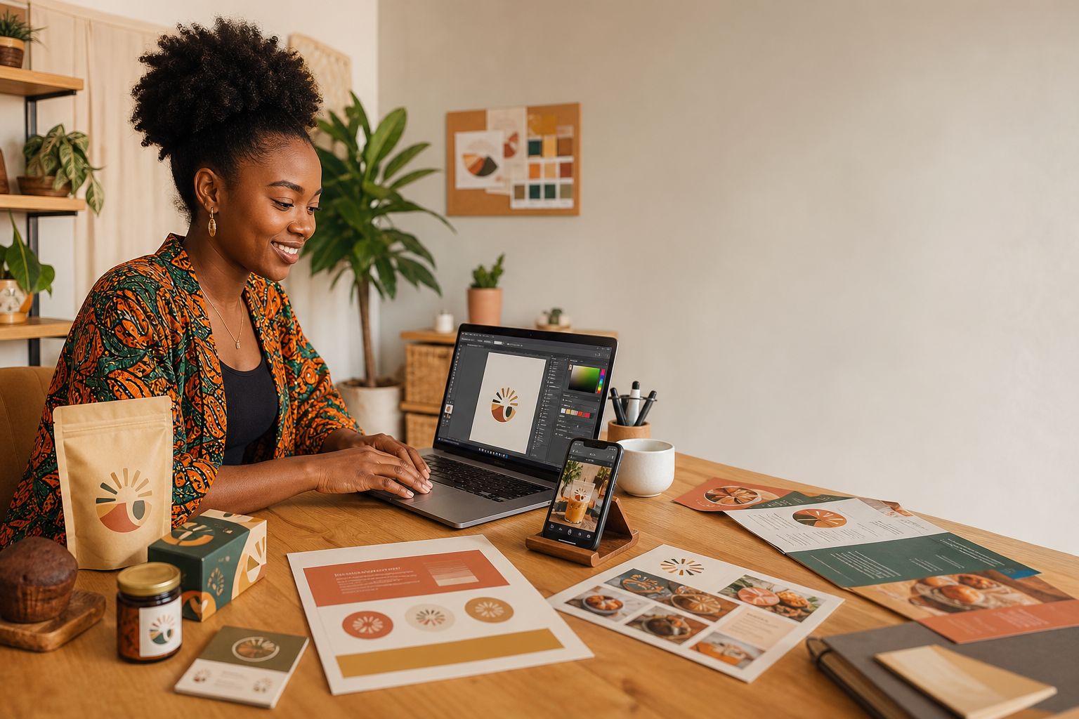 A creative professional works through a complete digital design project on a computer