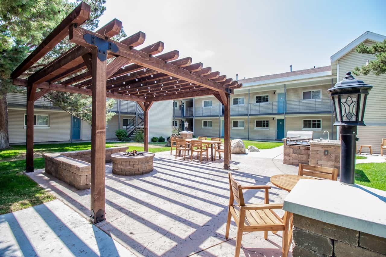 Pergola and fire pit