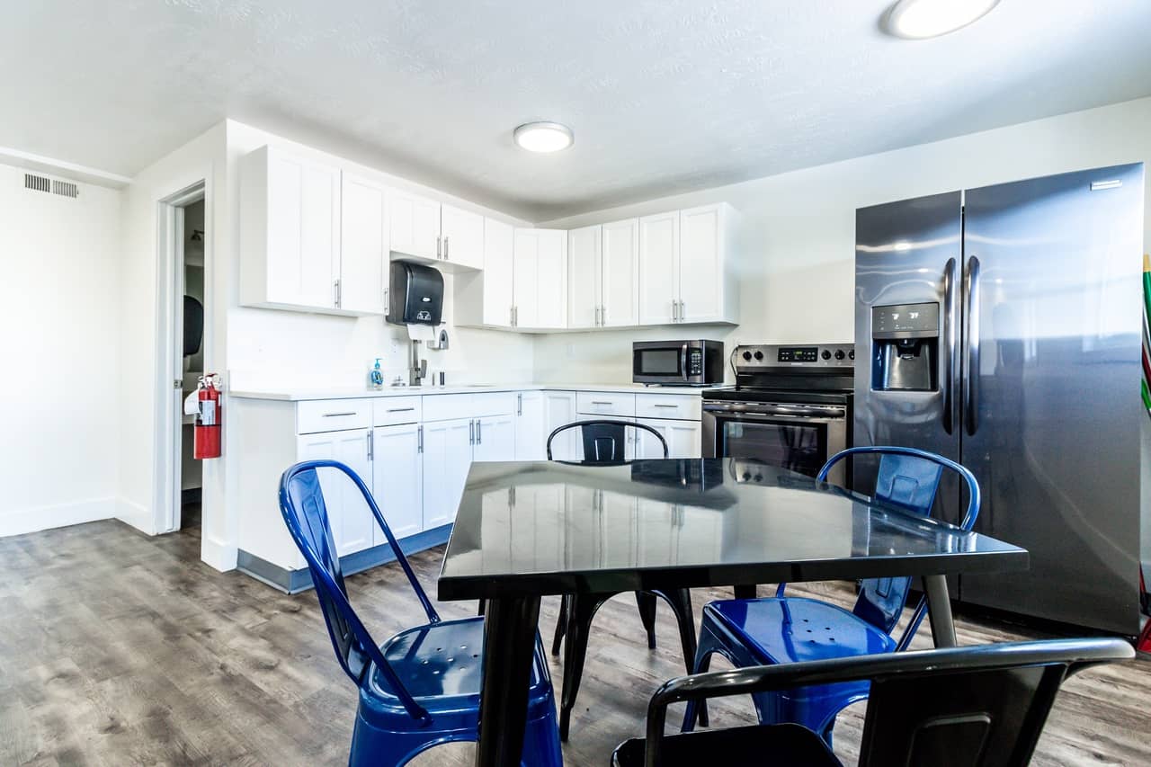 kitchen and dining room