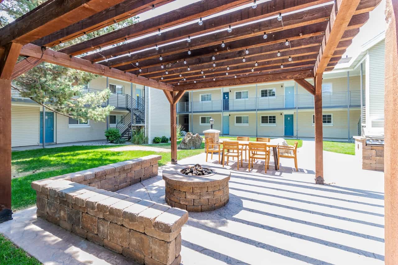under the pergola