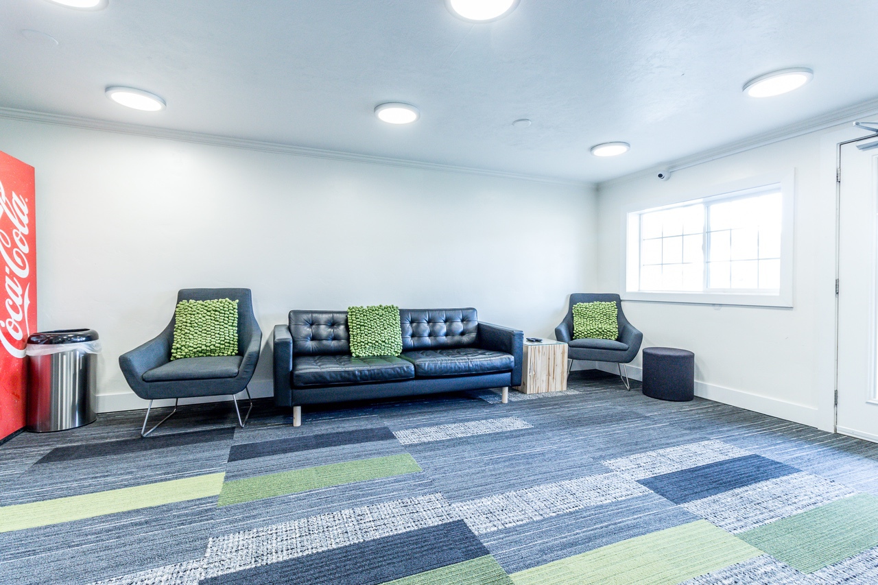 modern sofa and soda machine