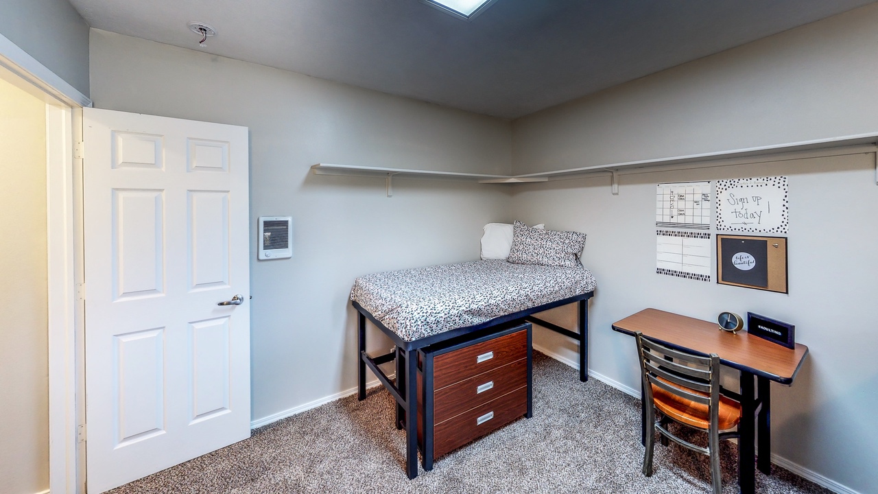 private room with desk