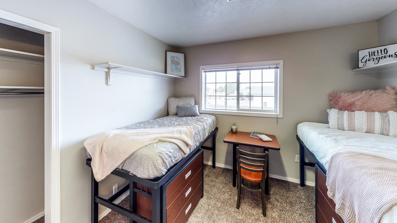 shelving and storage in shared room